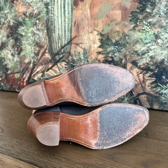 Frye Tan and Black Cowboy Boots - Picture 5 of 6